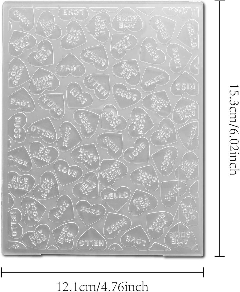 Arbuya Happy Valentine's Day Plastic Embossing Folders for Card Making Hearts Be Mine Embossing Folder for Scrapbooking Pages Paper Crafting Clay Decoration - Image 2